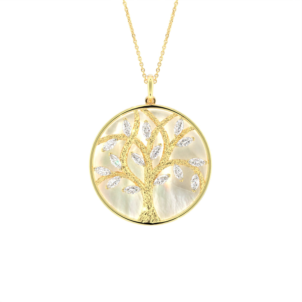 vimg:FJ6384|vimg:FJ6388|vimg:FJ6391|vimg:FJ6534|vimg:FJ6536|vimg:FJ6564|vimg:FJ6565|18K Tree of Life Marquise Diamond Pendant — FRONT