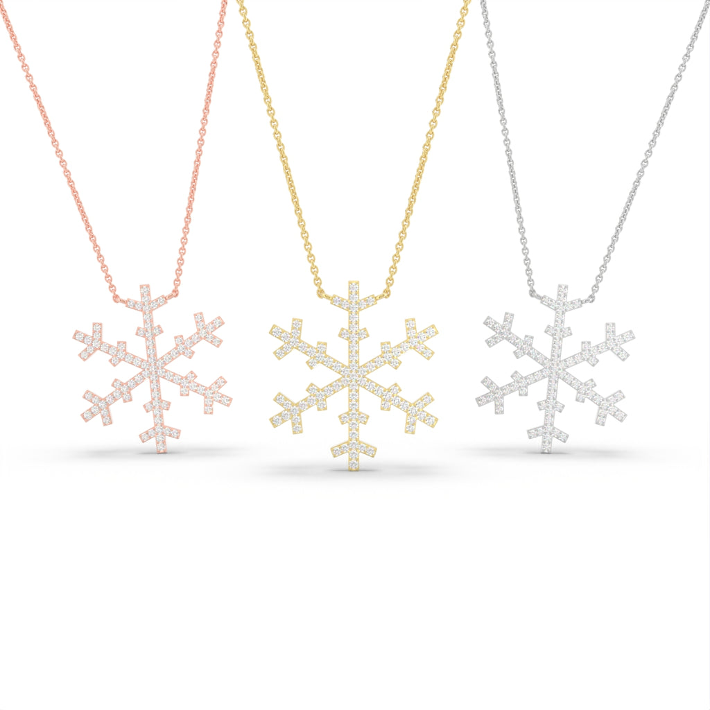 vimg:FJ6483|vimg:FJ6484|vimg:FJ6485|vimg:FJ6486|18K White Gold Snowflake Round Diamond Pendant — 3 COLOR