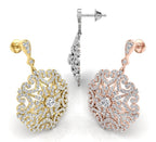 18K Floral Lab Grown Diamond Drop Earrings — 3 COLOR