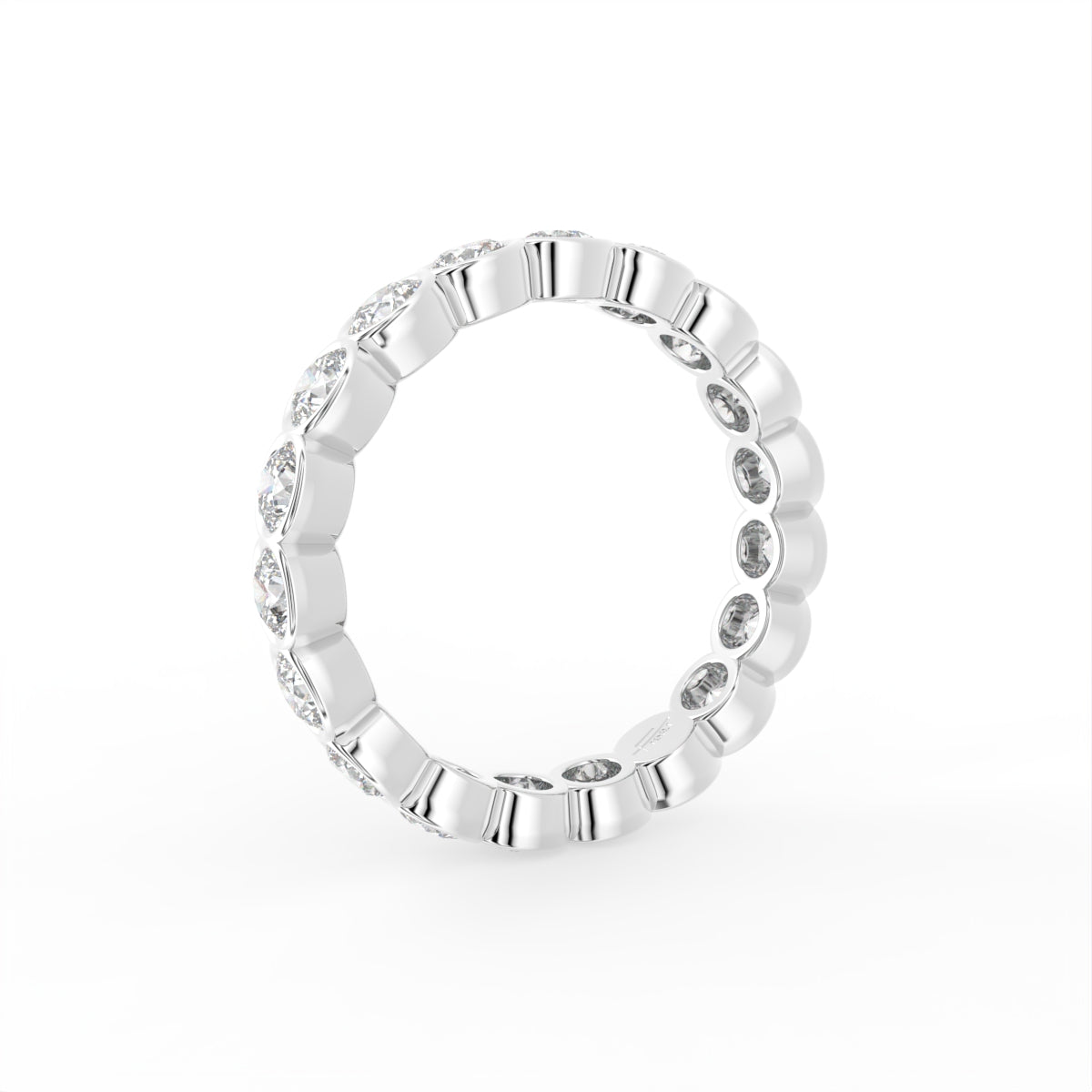 18K Full Eternity Diamond Ring — 3D VIEW