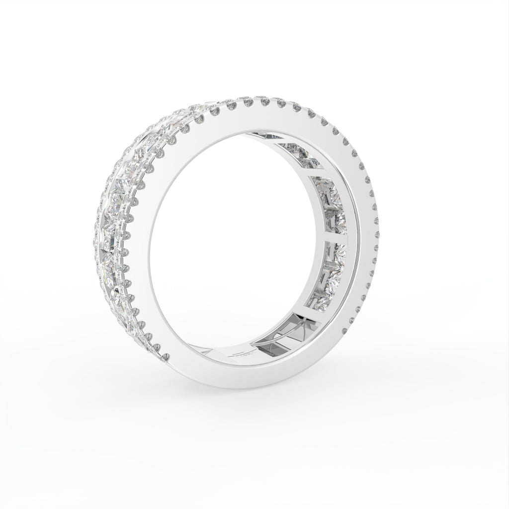 18K White Gold Eternity Baguette Diamond Ring — 3D VIEW