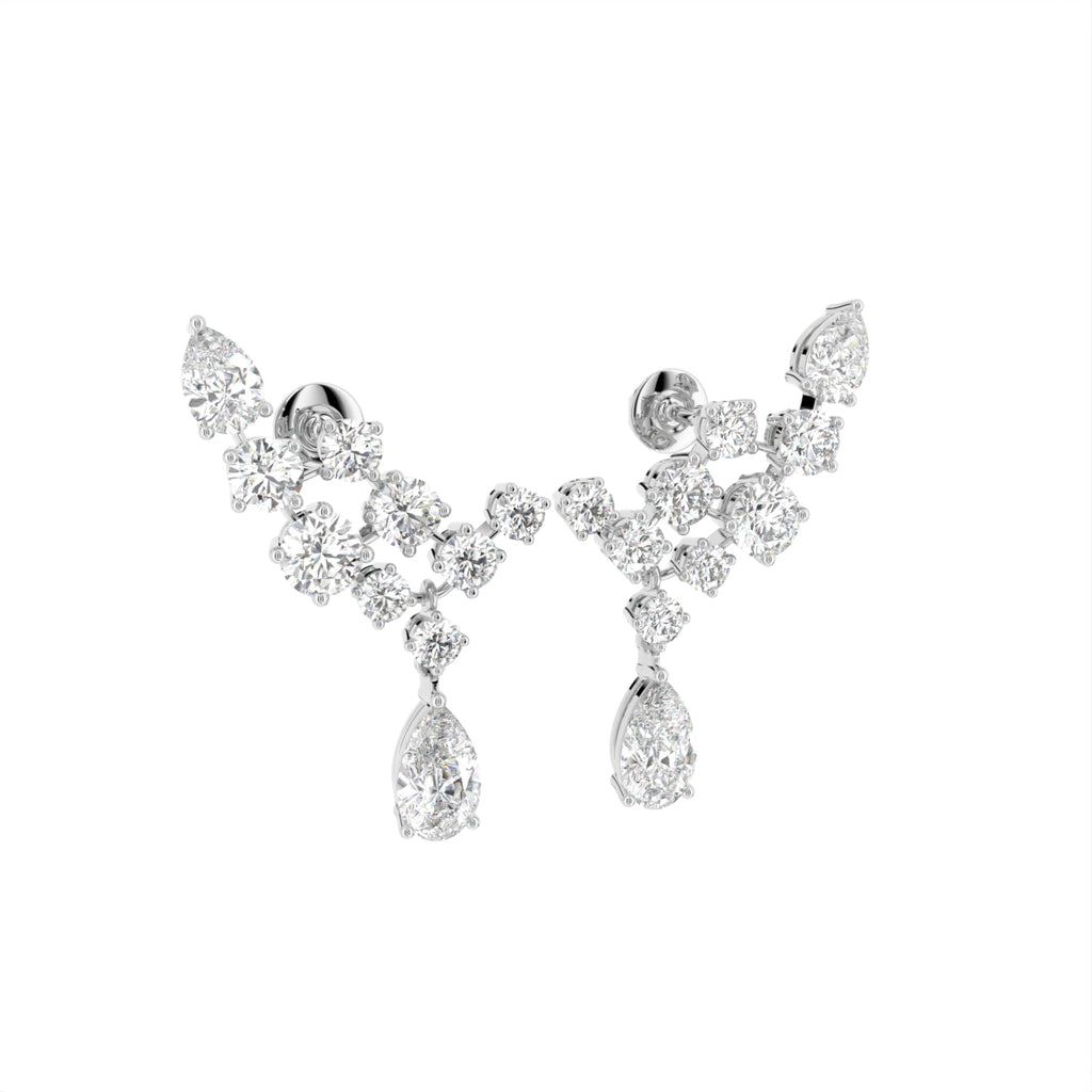18K Diamond Earrings — 3D VIEW