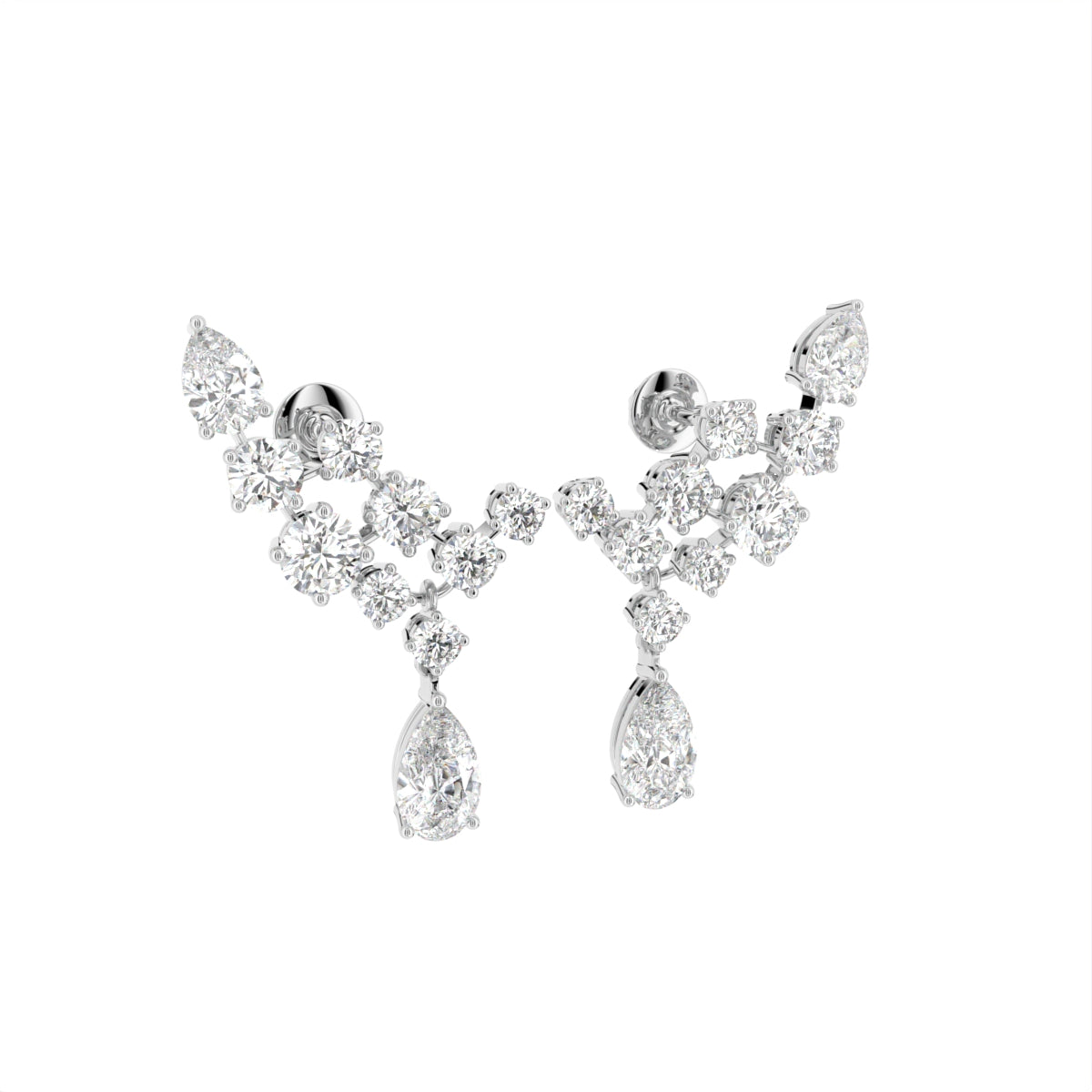 18K Diamond Earrings — 3D VIEW