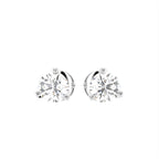 18K Round Solitaire Diamond Earrings — TOP