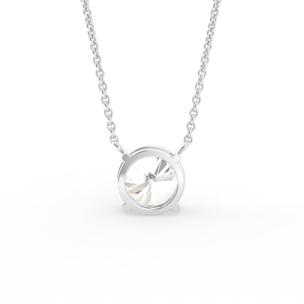 18K Solitaire Round Diamond Pendant — BACK