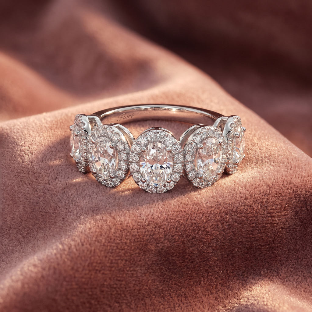 18K Halo Oval Diamond Ring — AI cloth, in-house