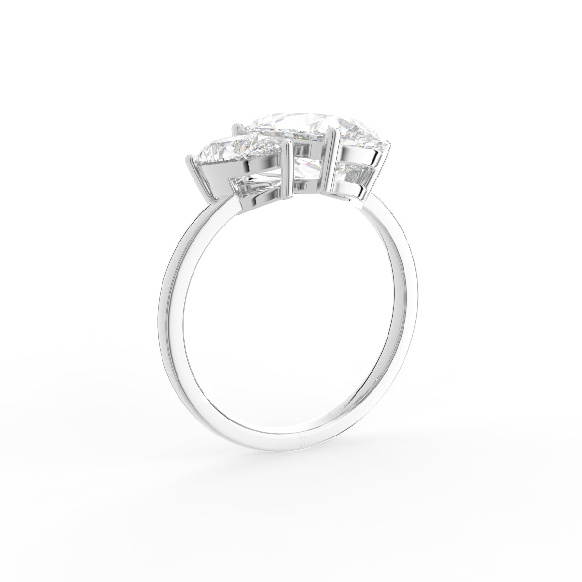 18K Pear Diamond Engagement Ring — 3D VIEW