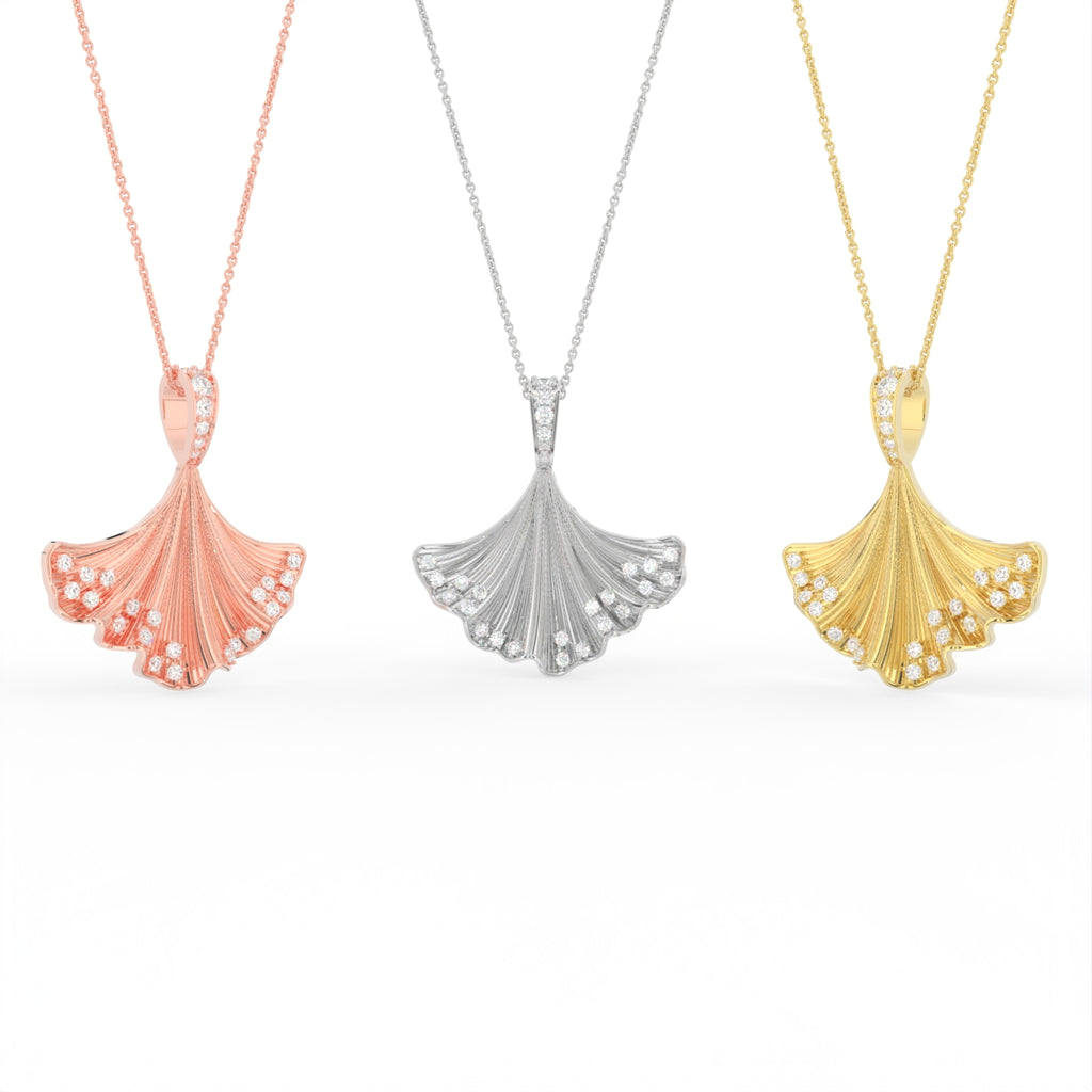 Sterling Silver Diamond Pendant — 3 COLOR