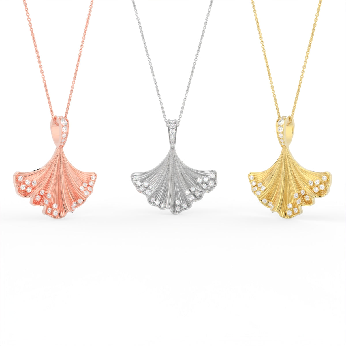 Sterling Silver Diamond Pendant — 3 COLOR