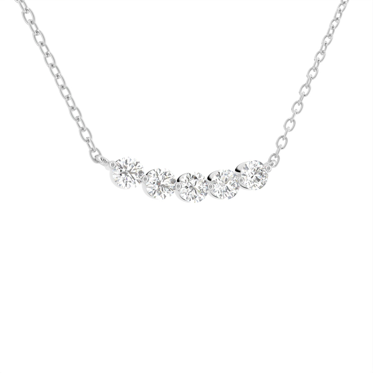18K Geometric Round Diamond Pendant — 3D VIEW