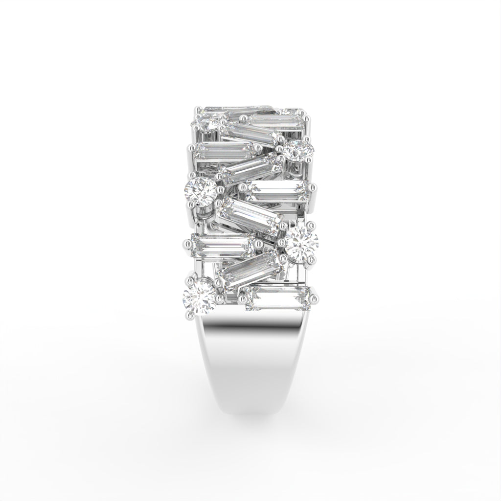 18K White Gold Baguette Diamond Eternity Ring — SIDE