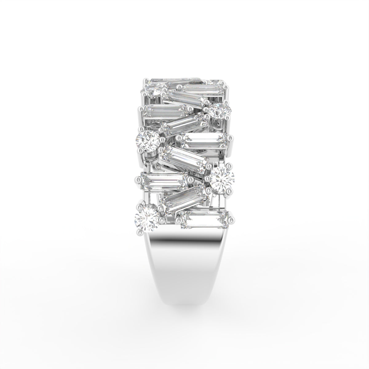 18K White Gold Baguette Diamond Eternity Ring — SIDE