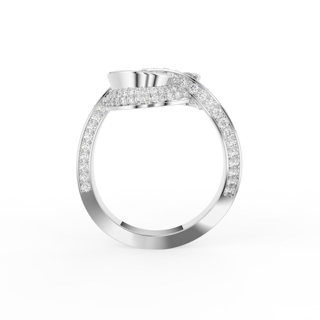 18K Twin Marquise Halo Diamond Ring — FRONT