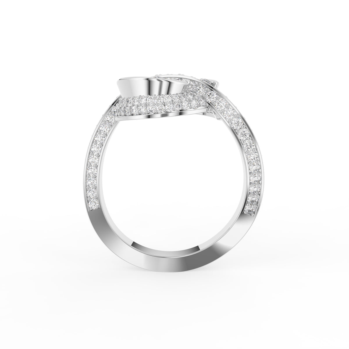18K Twin Marquise Halo Diamond Ring — FRONT