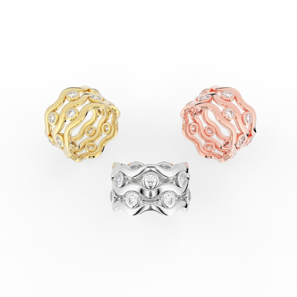 Sterling Silver Diamond Ring — 3 COLOR