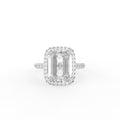 18K Halo Solitaire Diamond Engagement Ring — TOP