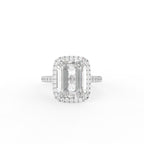 18K Halo Solitaire Diamond Engagement Ring — TOP