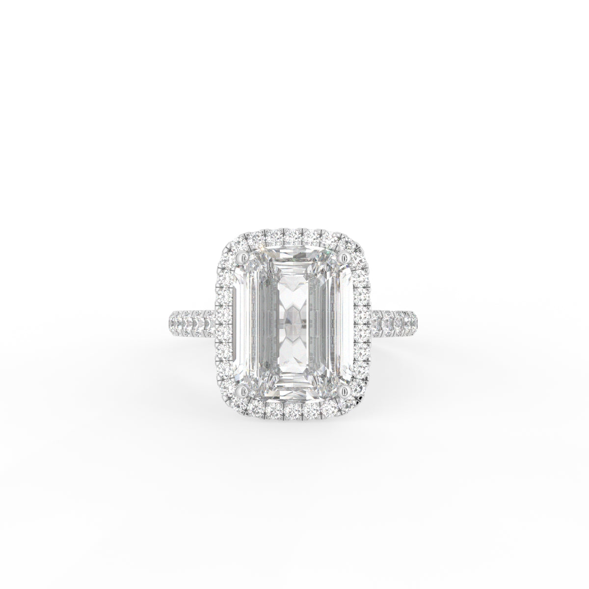18K Halo Solitaire Diamond Engagement Ring — TOP