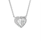 18K Halo Heart Diamond Pendant — 3D VIEW