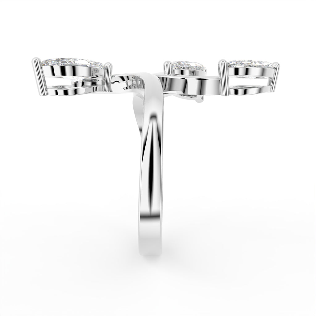 18K Bespoke Marquise Diamond Ring — SIDE