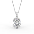 18K Solitaire Oval Diamond Pendant — FRONT