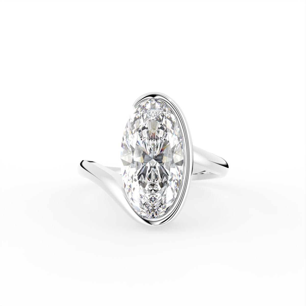 18K Solitaire Diamond Ring — TOP