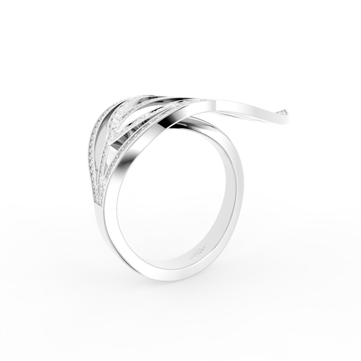 18K Bespoke Openwork Diamond Ring — 3D VIEW