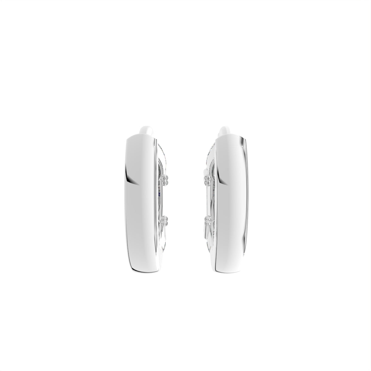18K Diamond Hoop Earrings — BACK