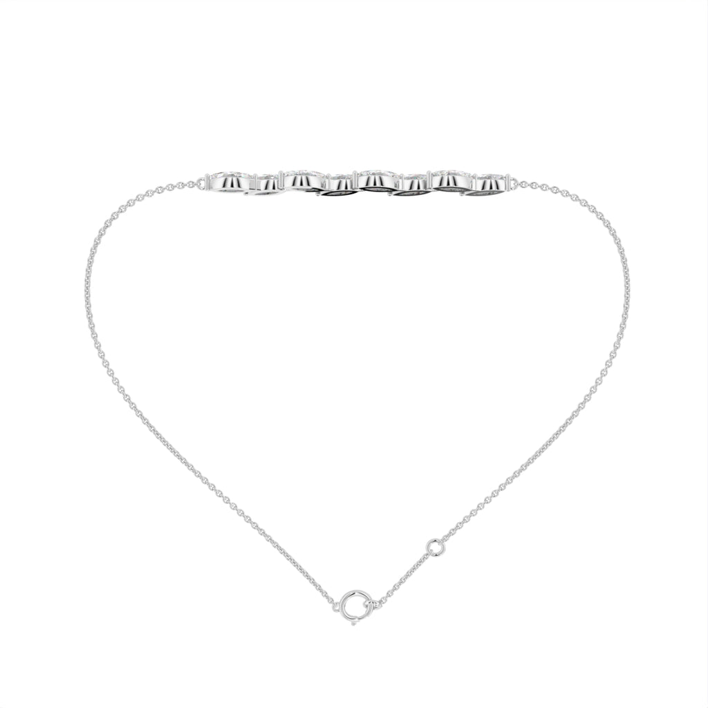 14K White Gold Marquise Diamond Bracelet — FRONT