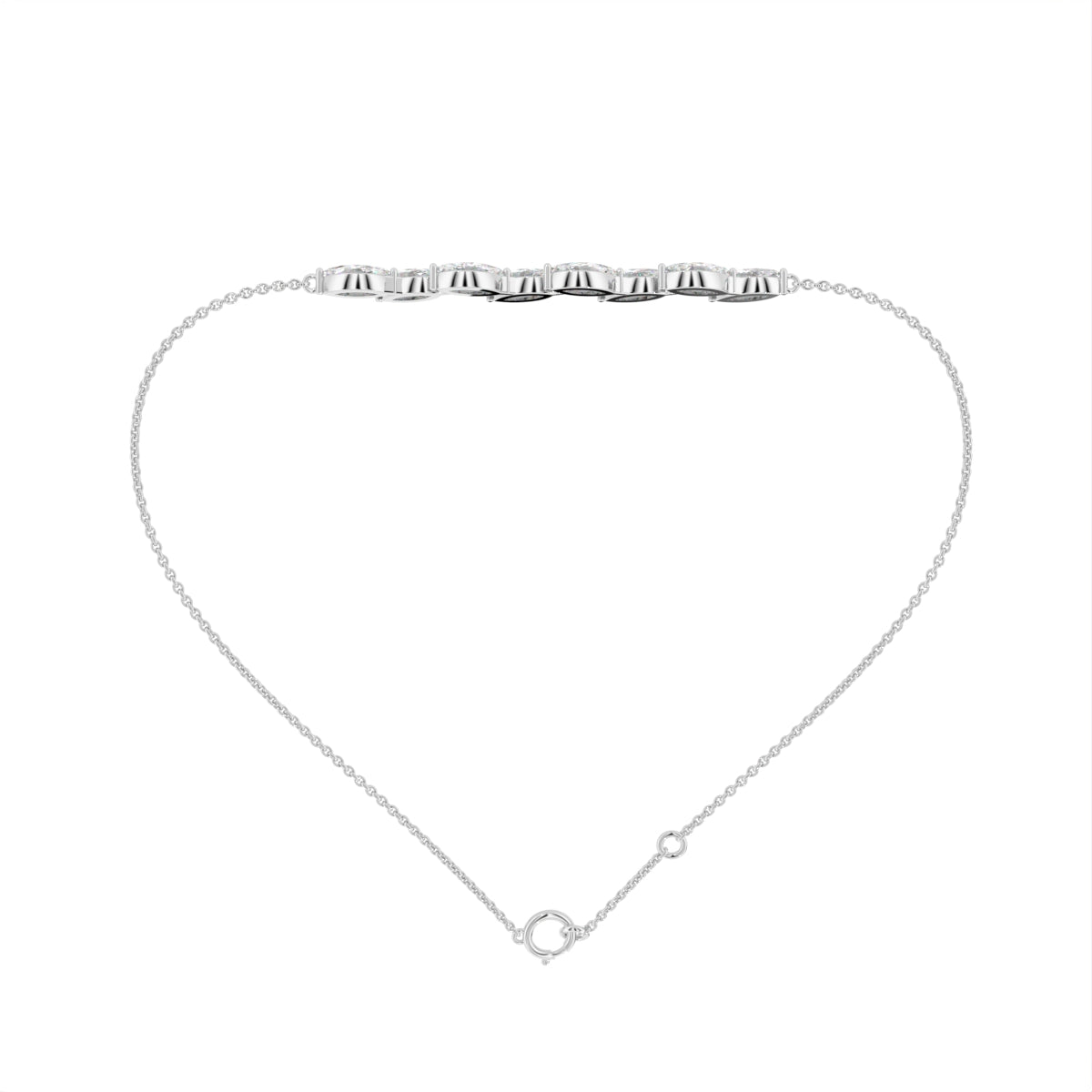 14K White Gold Marquise Diamond Bracelet — FRONT