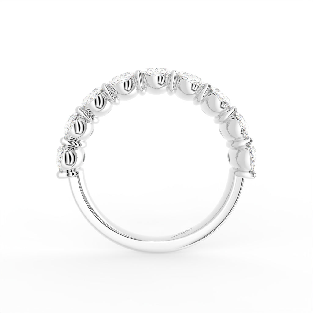 vimg:FJ4625|vimg:FJ4629|vimg:FJ4632|14K White Gold Eternity Oval Diamond Ring — FRONT