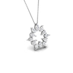 18K Floral Pear Diamond Pendant — RIGHT