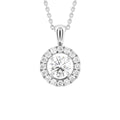 18K Halo Round Diamond Pendant — FRONT