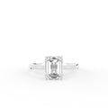 18K Solitaire Emerald Diamond Ring — TOP