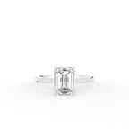 18K Solitaire Emerald Diamond Ring — TOP