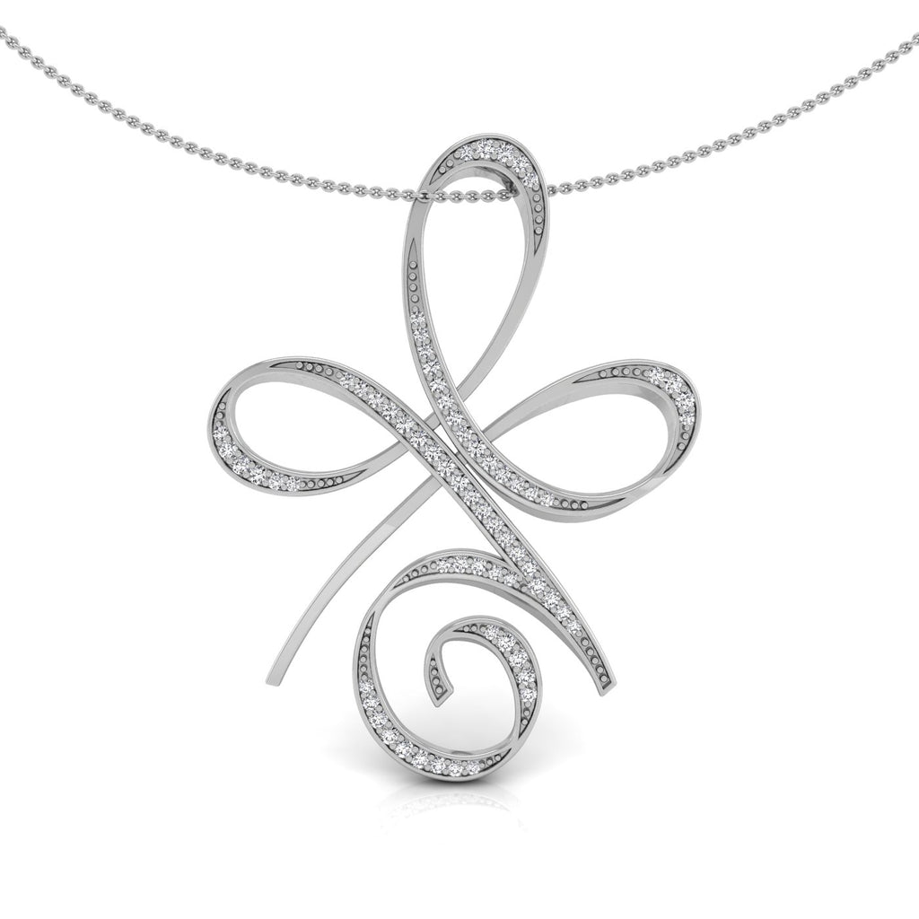 18K Bespoke Life Symbol Diamond Pendant — FRONT