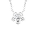 18K Floral Flower Round Diamond Pendant — FRONT