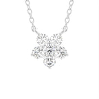 18K Floral Flower Round Diamond Pendant — FRONT