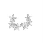 18K Floral Marquise Diamond Earrings — 3D VIEW