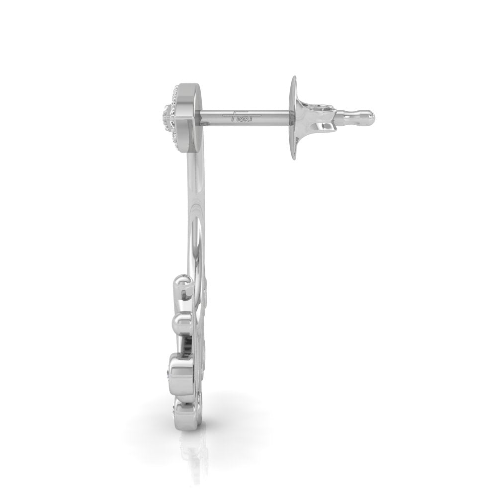 18K Crescent Diamond Ear Jacket Earrings — SIDE VIEW