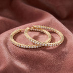 18K Diamond Hoop Earrings — AI cloth, in-house