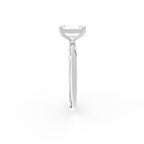 18K Solitaire Emerald Cut Diamond Engagement Ring — SIDE