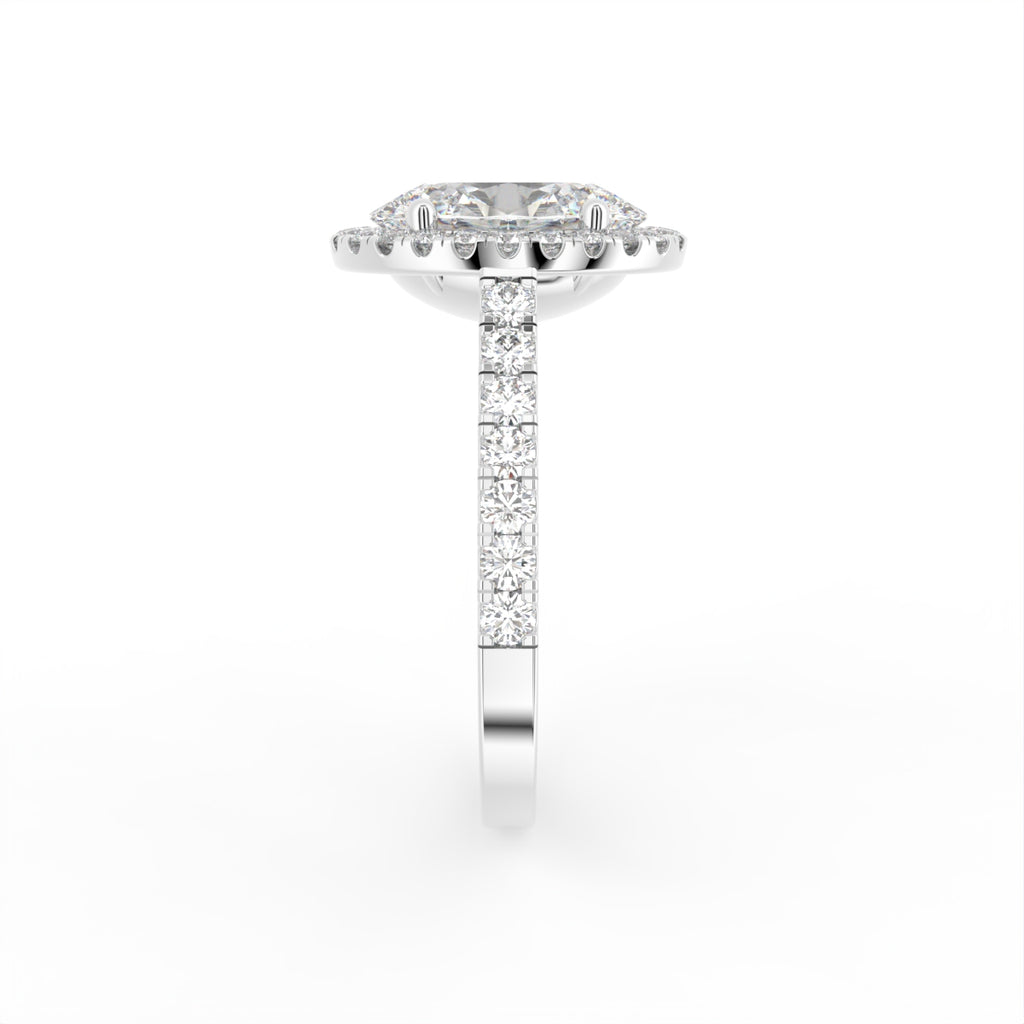 vimg:Z00230|18K Oval Diamond Solitaire Halo Ring — SIDE