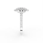 vimg:Z00230|18K Oval Diamond Solitaire Halo Ring — SIDE
