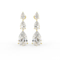 18K Pear Diamond Drop Earrings — TOP