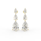 18K Pear Diamond Drop Earrings — TOP