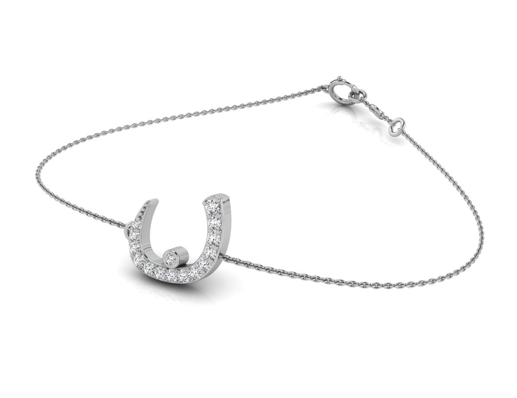 18K Arabic Alphabet Diamond Bracelet — 3D VIEW