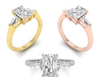 18K Trilogy Diamond Engagement Ring — 3 COLOR