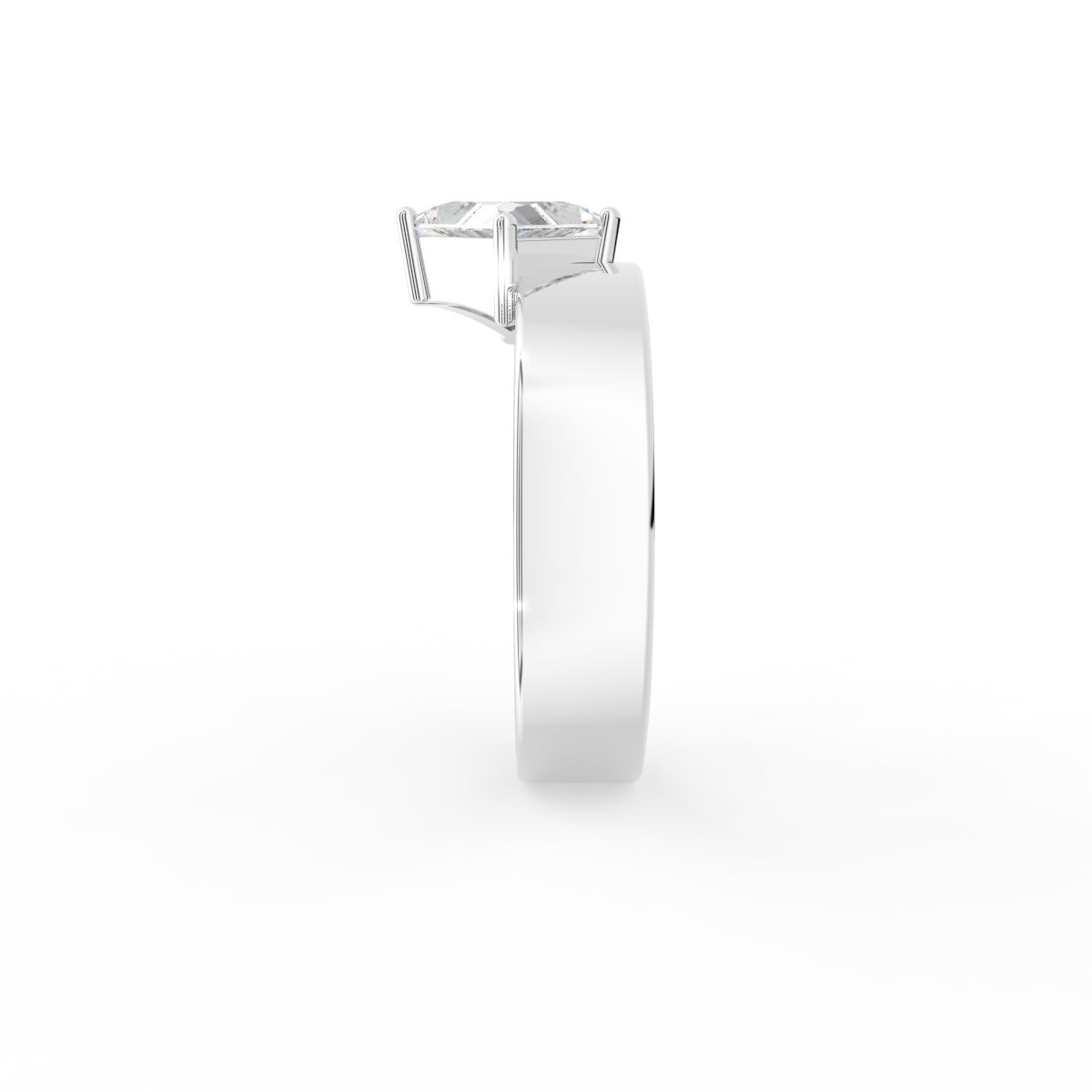 18K Bespoke Triangle Diamond Ring — SIDE