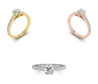 18K Cushion Diamond Engagement Ring — 3 COLOR